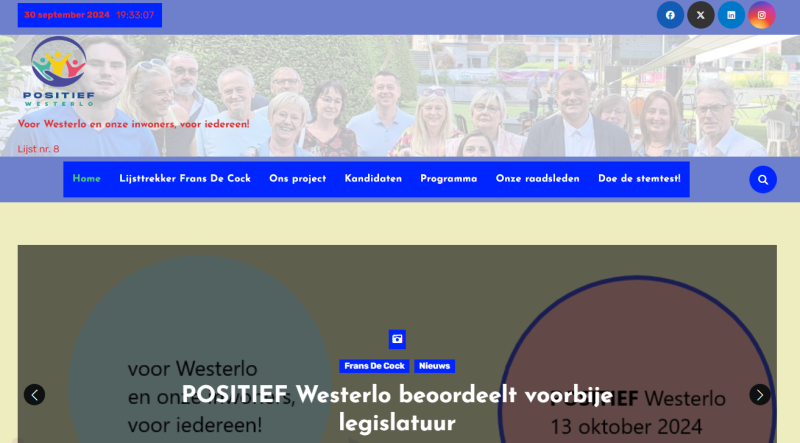 Be Sited! presenteert de website van Positief Westerlo